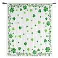 thumbnail image 2 of Shamrocks, Semi Sheer Curtains Drapes for Living Room, Bedroom, French Doors Window 54 Inches Long, Saint Patricks Day Green Green White Rod Pocket Chiffon Curtain Drapery Voile Draperies Panel, 2 of 6