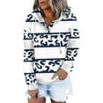thumbnail image 1 of CEHVOM Womens Hooded Button Collar Drawstring Hoodies Pullover Sweatshirts Casual Long Sleeve Tops Shirts, 1 of 6