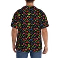 thumbnail image 3 of Lsque Berries print Men's Cuban Collar Short Sleeve Shirt Summer Beachwear Casual Button Down Fashionable Vacation Leisure Shirt-Medium, 3 of 7