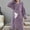 Purple, variant on Dyfzdhu Robes for Women Fleece Bathrobe Plush Short Robe Long Sleeve Attached Belt Soft Sleepwear Ladies Loungewear