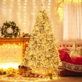 thumbnail image 2 of Costway 7 FT Pre-Lit Christmas Tree 3-Minute Quick Shape Flocked Decor with 450 LED Lights, 2 of 10