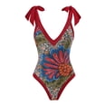 thumbnail image 2 of Aayomet Women's Swimsuits Athletic Training Tummy Control Swimwear,Red M, 2 of 4