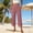 Hot Pink, variant on Women Wide Leg Pants High Waist Solid Three‑Quarter Cotton Linen Womens Sweatpants Beige