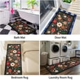 thumbnail image 6 of Boho Floral Kitchen Mat Set of 2,Modern Farmhouse Kitchen Rugs and Mats Non Skid Washable,Bohemian Kitchen Runner Rugs with Rubber Backing (Black 17"x47"+17"x30"), 6 of 6