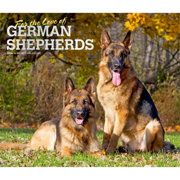 For the Love of German Shepherds | 2026 14x24" Deluxe Wall Calendar | Plastic-Free