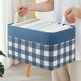 thumbnail image 2 of Manunclaims Fabric Storage Basket Folding Large Capacity Plaid Home Clothes Socks Storage Box Kids Toys Organizer with Handles Household Supplies, 2 of 8