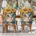thumbnail image 5 of Decorative Chair Back Cover One Size x6 Chair Cover Dining Chair Slipcovers Chair Back Decoration Festival Chair Decoration Cute Sunflower Cat, 5 of 6