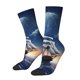 thumbnail image 1 of Balery Moonlit Night Sea Sailboat Calcetas Largas con Estampado para Hombre y Mujer – Suaves y Transpirables, Talla Única (US 5-11), 1 of 6
