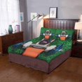 thumbnail image 4 of Juego de ropa de cama de 3 piezas ABPHQTO Funda de edredón Pug Dog hierba verde con 2 fundas de almohada, 4 of 4