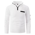 thumbnail image 3 of toraway Fall Clothes Men Shirts Set Men's Four Seasons Leisure Fashion Solid Color Contrast Design Lapel Button Long Sleeve Tops L, 3 of 4