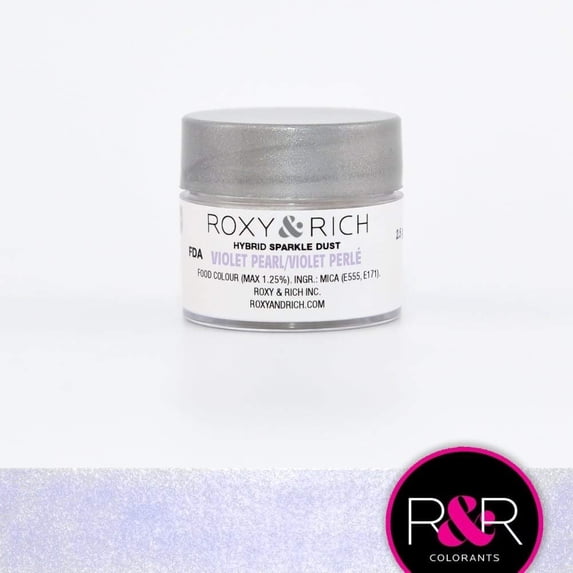Roxy & Rich Hybrid Sparkle Dust Powder Food Color 2.5 Grams, Violet Pearl