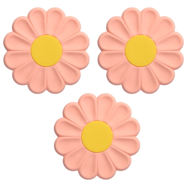 3 piezas de almohadilla aislante de flores de margarita, manteles individuales de silicona simples y lindos, posavasos, tapetes antiescaldaduras.