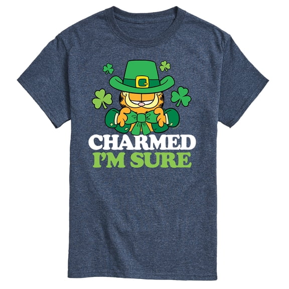 Garfield - Charmed I'm Sure St. Patrick's Day - Men's Short Sleeve Graphic T-Shirt