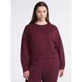 thumbnail image 3 of Scoop Women's and Women's Plus New Scubaknit Cropped Sweatshirt with Drop Sleeves, Sizes XS-4X, 3 of 6