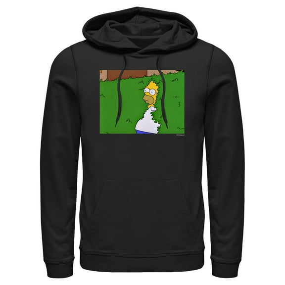 Men's The Simpsons Homer Bush  Pull Over Hoodie Black Medium