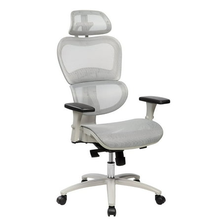 Techni Mobili High Back Mesh Executive Office Chair With Neck Techni Mobili High Back Mesh Executive Office Chair With Neck Support Color Grey
