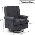 thumbnail image 2 of Swivel Glider Rocking Recliner,Comfortable Upholstered Rocker Recliner with 360° Swivel Motion,Nursery Breastfeeding Maternity Chair for Living Room, Office, Bedroom, 2 of 4