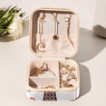 thumbnail image 6 of Valentine's Day Travel Portable Square Display Case Decorative Box Jewelry Stand Earring Holder for Girls and Women: Stores Rings, Earrings, Necklaces, Bracelets, and More, 6 of 6