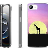 Shockproof Protective Phone Case for iPhone 16e, by OneToughShield - Moonlight Giraffe
