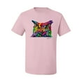 thumbnail image 2 of Wild Bobby, Colorful Neon Owl Animal Lover Men's Graphic T-Shirt, Light Pink, 4XL, 2 of 3