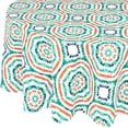 thumbnail image 3 of Newbridge Geometric Whimsy Tie Dye 60 x 84 inch Oval Flannel Backed Vinyl Tablecloth, 3 of 7