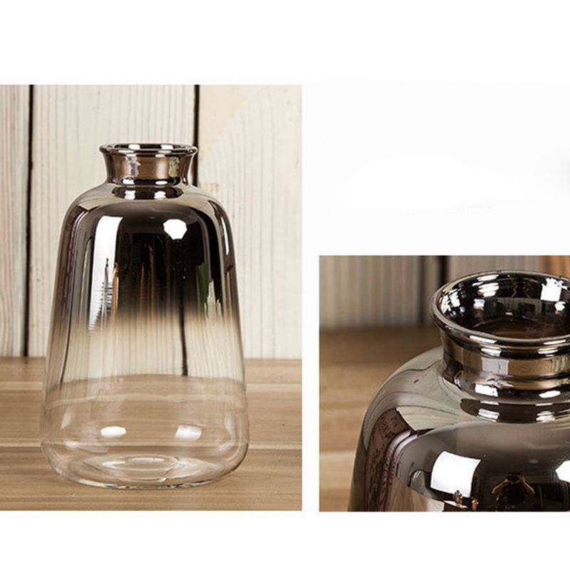 Nordic Silver Glass Vase Electroplated Flower Vases 9x14cm 独特な店