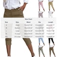 thumbnail image 3 of Dressy Capri Pants for Women Elastic Waist Office Work Pants with Pockets Business Casual Capris Pull on Cropped Slacks, 3 of 9