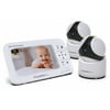 Babysense HD Video Baby Monitor, 2 Cameras, 5 inch LCD, Non-WiFi, Pan, Tilt, & Zoom, Wide Range, Two-way-Talk, Night Vision, V65