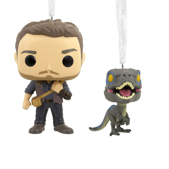 Hallmark Jurassic World Dominion Owen and Blue Funko POP! Christmas Ornaments, 2, 0.25lbs