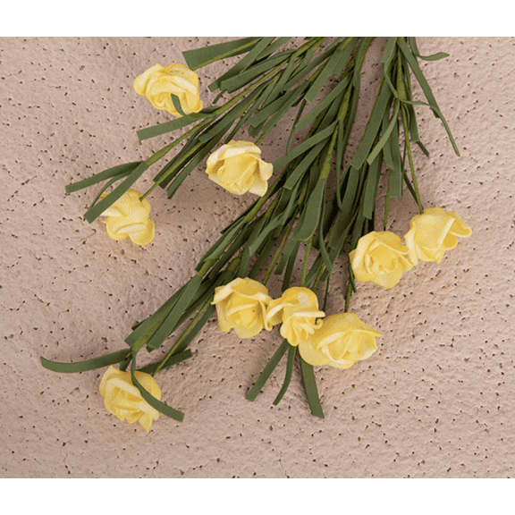 ERDOUY 6pcs Roses Artificial Flowers, Fake flowers, Flores Artificiales Para, Wedding Decor, Yellow
