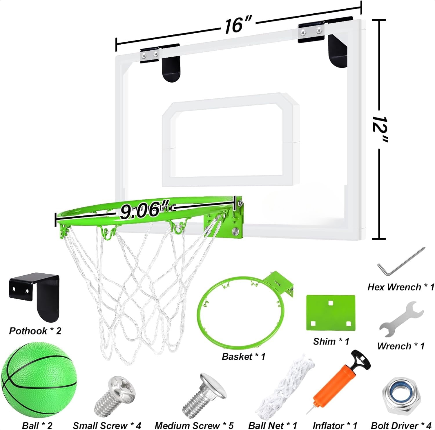 Mini Portable Basketball Hoop Indoor Glow in The Dark, Over The Door Basketball Net Goal for Room Outdoor Play Game Toys Gift for Adult Kids Boys 5 6 7 8 9 10