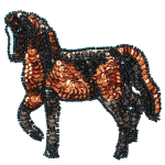 - Expo Int'l Prancing Horse Sequin Applique