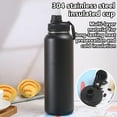 thumbnail image 3 of Arcticwind 40oz/1200ml Stainless Steel 304 Insulated Water Bottle with Handle - Large Capacity Thermal Cup for Outdoor, Travel, Sports, Camping & Hiking, Portable & Leakproof (BPA-Free), Black, 3 of 7