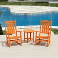 thumbnail image 2 of WestinTrends Malibu Classic 3 Piece Outdoor Rocking Chairs Set, All Weather Poly Lumber Adirondack Rocker Bistro Set Patio Deck Porch Chairs Set of 2 with Side Table, Orange, 2 of 7