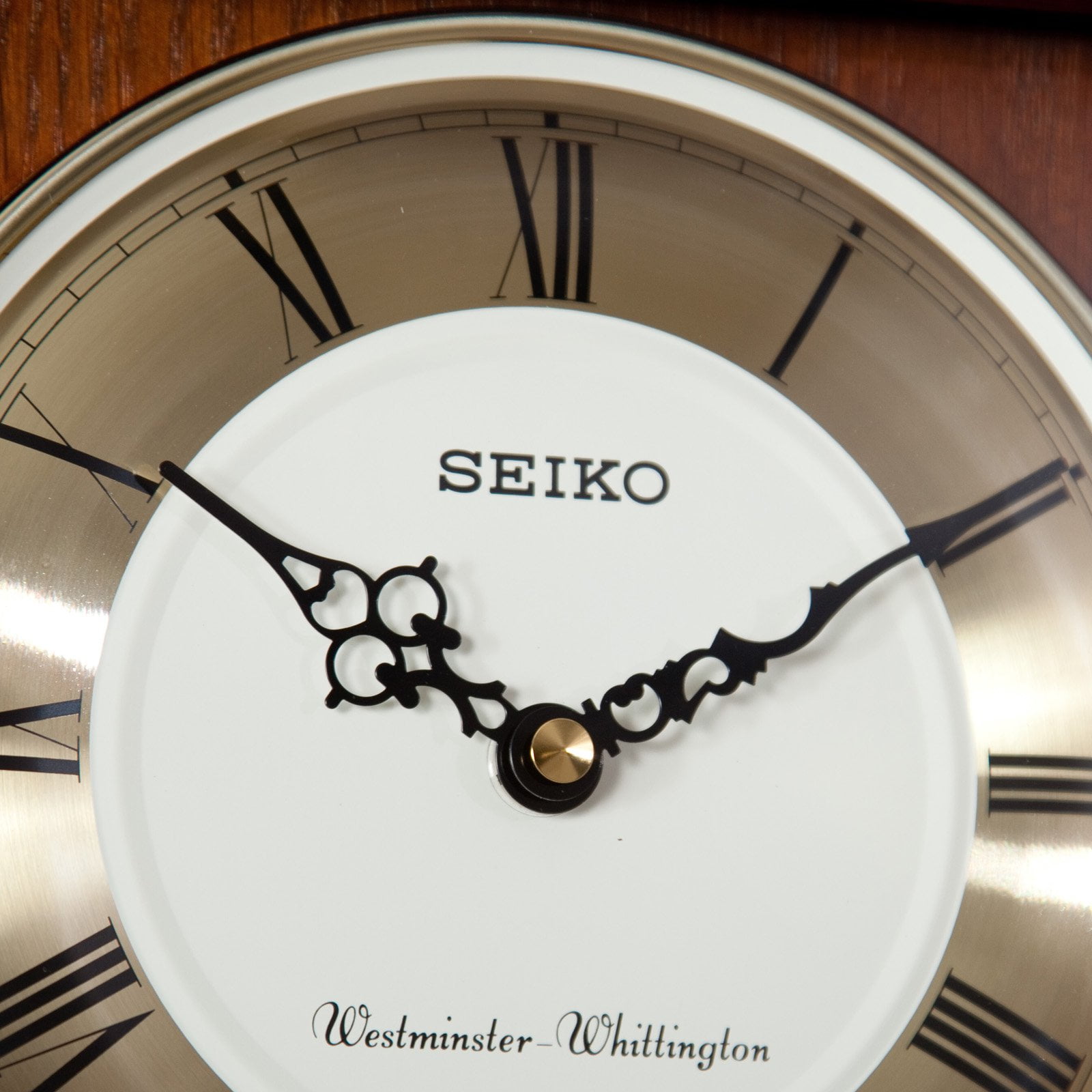Seiko Regal Oak Wooden Chime Wall Clock Pendulum, Quartz, Analog QXH107BLH