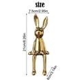 thumbnail image 2 of Easter Ornaments Sitting Bunnies Gold Sitting Bunny for Shelf Crafts Collectible Gold Bunny Figurine Animal Figures Display Figurines Home for Desktop Shelf Living Room(Gold Silver White), 2 of 8
