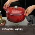 thumbnail image 4 of Overmont 5.5QT Enameled Cast Iron Dutch Oven with Lid Cookbook Heavy-Duty Casserole with Dual handles for Braising, Stews, Roasting, Bread Baking, 4 of 7