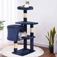 thumbnail image 2 of FDW BestPet Cat Tree 36 Inch Tall Scratching Toy Activity Centre Cat Tower Condo Multi-Level Furniture Scratching Posts for Indoor Cats, Navy Blue, 2 of 8
