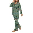 thumbnail image 3 of FOR U DESIGNS Aztec Tribal Pajama Sets for Women 2 Piece Button Up Night Shirts for Women Size 3XL Sleepwear Long Sleeve Pants and V-neck Tops for Women Jogger Loungewear, 3 of 7