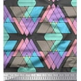 thumbnail image 1 of Soimoi Gray Poly Georgette Fabric Triangle Geometric Print Fabric by Yard 52 Inch Wide, 1 of 3