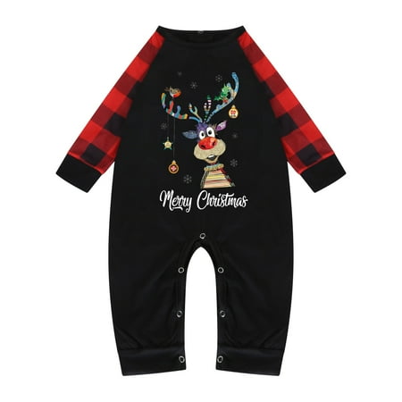 

Juebong Holiday Pajama PJs Sets Matching Family Christmas Pajamas Set Christmas Pjs For Family Set Red Plaid Top And Long Pants Sleepwear Sets Black Baby L
