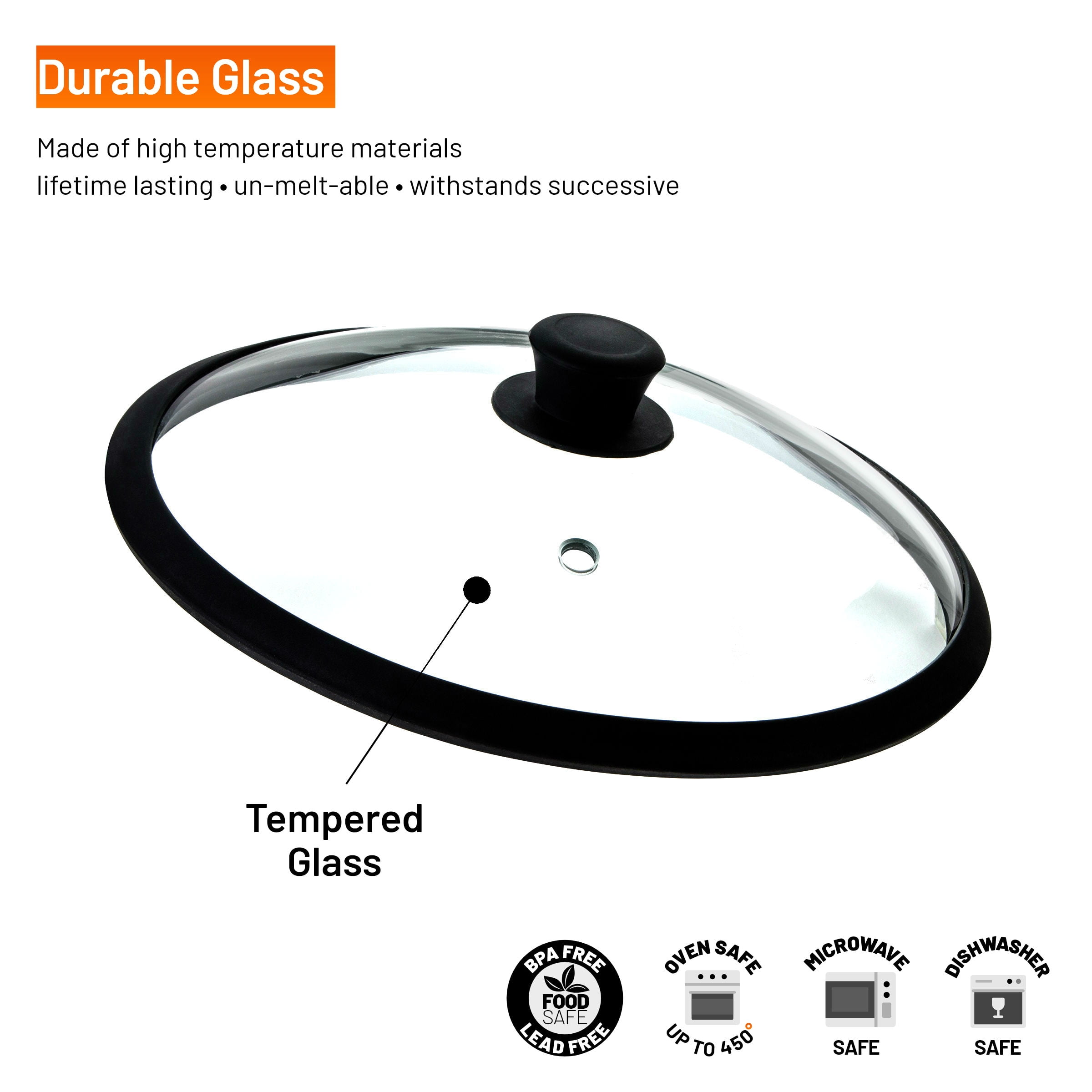 Bezrat Microwave Tall Glass Plate Cover - Black