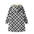 thumbnail image 5 of Kilaqueen Winter Jackets for Women Plaid Long Sleeve Zip Up Fleece Lined Hooded Jackets with Pockets Winter Warm Casual Trendy Coat, 5 of 5