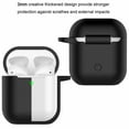 thumbnail image 4 of Case Cover for AirPods 1st, Soft Silicone Protective Cover with Keychain, Front LED Visible, Black, 4 of 8