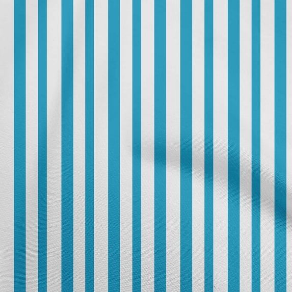 oneOone Cotton Poplin Twill Medium Blue Fabric Stripes Dress Material Fabric Print Fabric By The Yard 56 Inch Wide