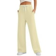 thumbnail image 2 of Women's Sports Fitness Pants Casual Loose High Waist Pants Drawstring Jogging Pants Women's Straight Leg Wide Leg Pants Casual Pants Yoga Pants, 2 of 7