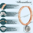 thumbnail image 5 of Beautlace 14K Rose Gold over 925 Sterling Silver Hoop Earrings for Women, 24mm Filigree Design with 5A Cubic Zirconia Earrings Hoops Christmas Birthday Jewelry Gift for Her, 5 of 12