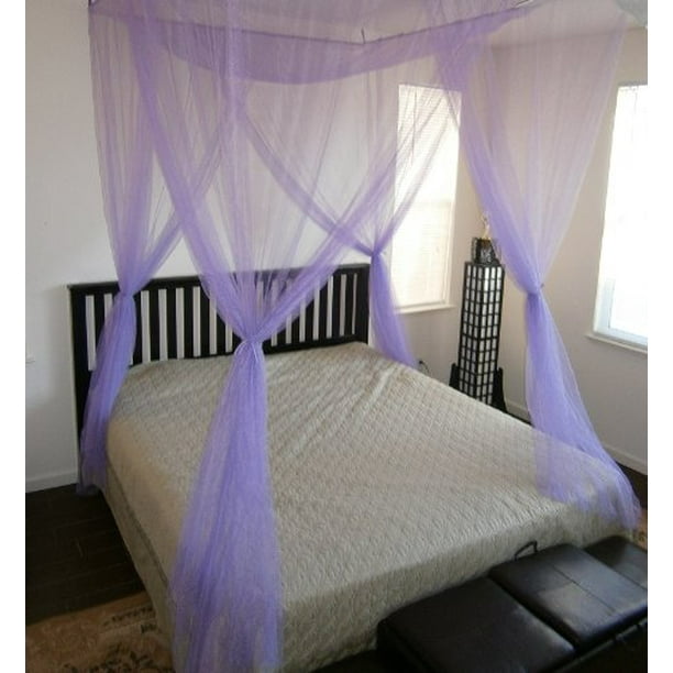 OctoRose® 4 Poster Bed Canopy Netting Functional Mosquito Net Full