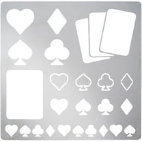 1pc Playing Cards Metal Stencils 16 cm Square Scrapbooking Drawing Stencils Stainless Steel Heart Spade Club Diamond Pattern Painting Stencils for Engraving Pyrography Journal