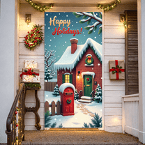 Decorative Design Happy Holidays Snowfall Santa Postbox Christmas House for Winter Decoration Outdoor Party Home Decoration